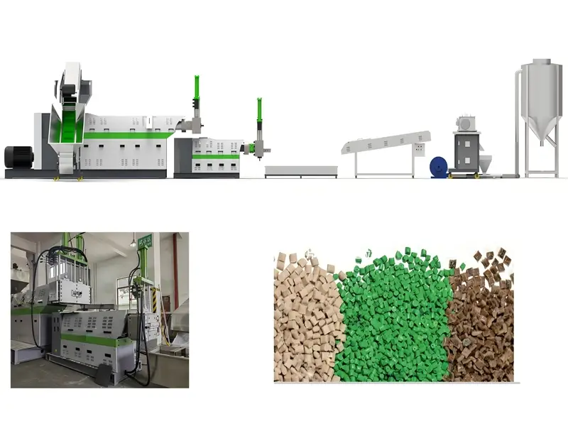 African ut plastic pelletizing machinam